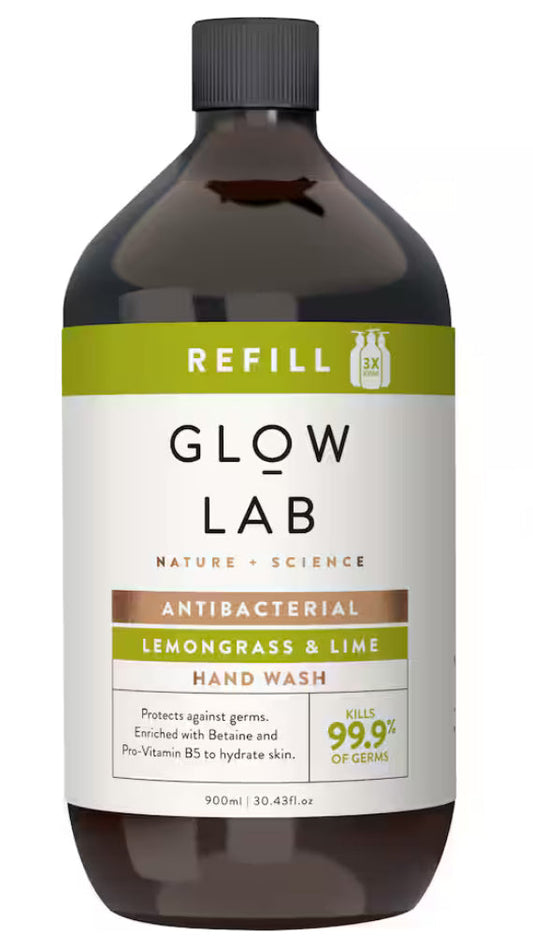 Glow Lab Hand Wash Refill Antibacterial Lemon Grass&Lime 900ml -(B2B)