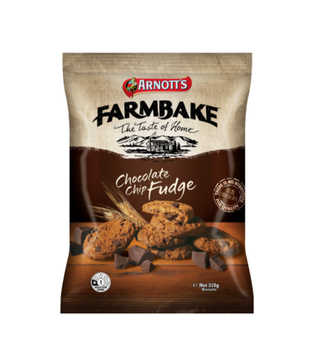Arnott's Farmbake Chocolate Chip Fudge Biscuits 310g