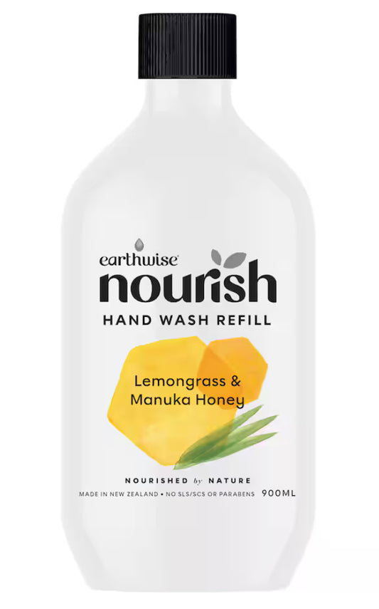 Earthwise Nourish Hand Wash Refill Lemongrass 900ml