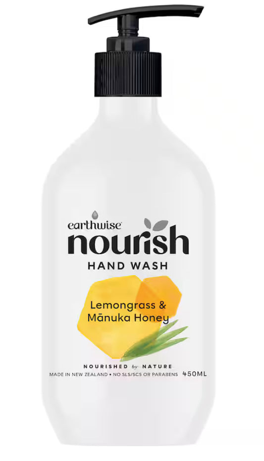 Earthwise Nourish Hand Wash Lemongrass & Honey 450ml