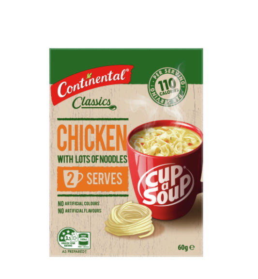 Continental Chicken With Lots Of Noodles Cup a Soup 2pk