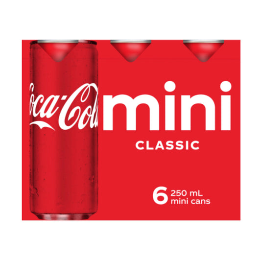 Coca-Cola Soft Drink Mini Cans 6 x 250ml