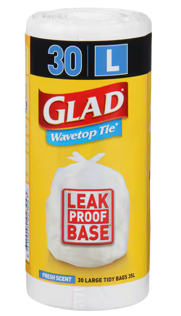 Glad Bin Liners Wavetop Ties Large Scented 30pk