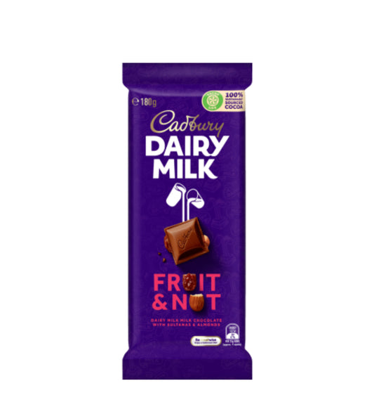 Cadbury Dairy Milk Fruit & Nut Chocolate Block 180g
