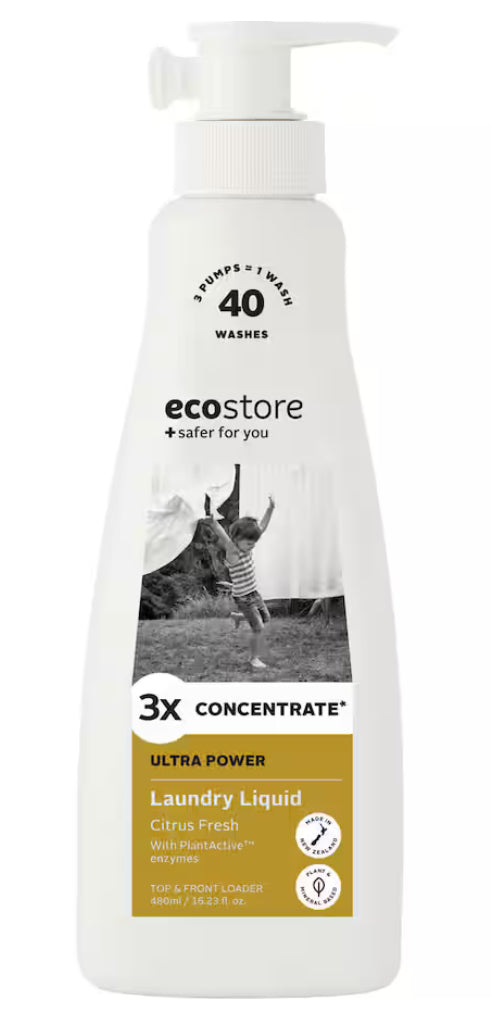 Ecostore Laundry Liquid 3X Concentrate Ultra Power Citrus - 480ml