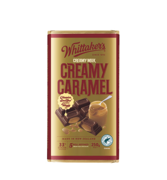 Whittaker's Creamy Caramel 33% Cocoa Milk Chocolate Block 250g