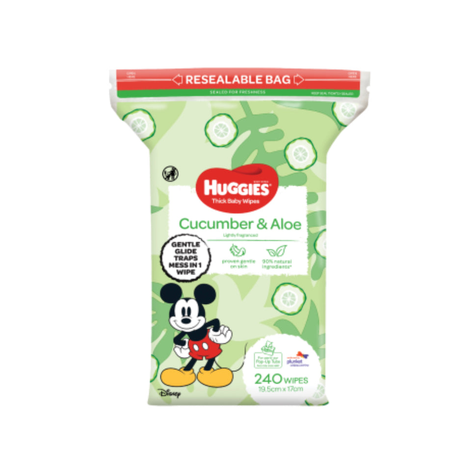 Huggies Cucumber & Aloe Thick Baby Wipes 240pk