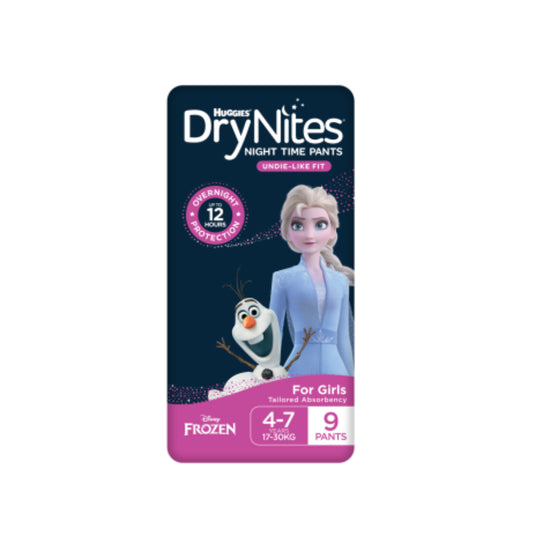 Huggies DryNites Night Time Pants for Girls 4-7 Years 17-30kg 9pk