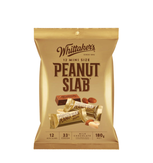 Whittaker's Mini Size Peanut Slab 12 Chocolate Bars 12 x 15g -(B2B)
