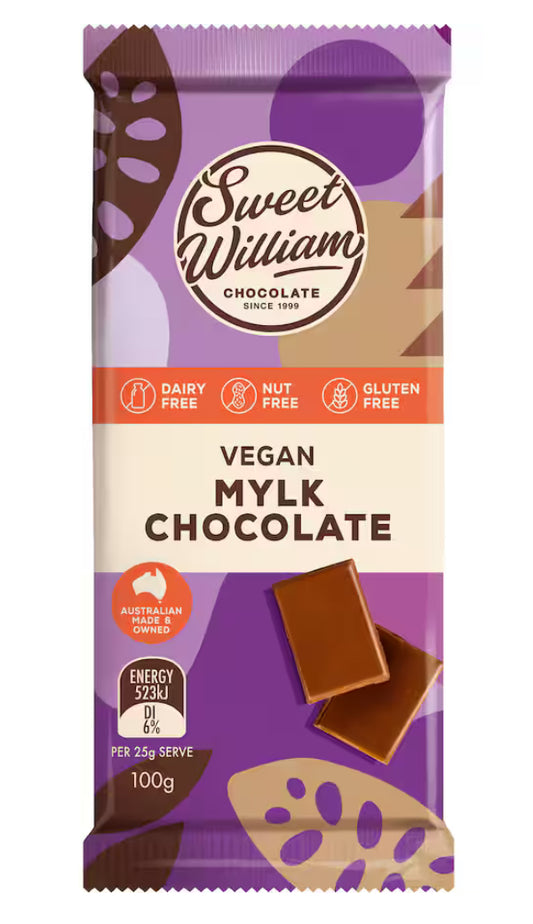 Sweet William Chocolate Bar Dairy Free Organic 100g