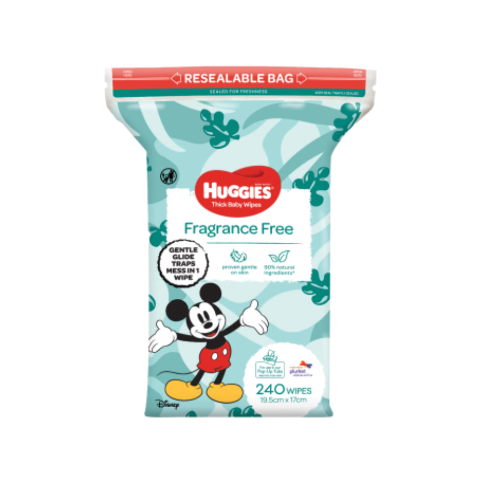 Huggies Fragrance Free Thick Baby Wipes 240pk