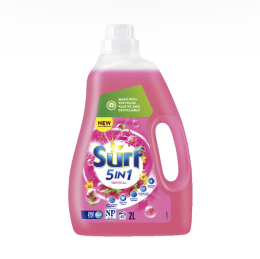 Surf Front & Top Loader 5 In 1 Tropical Laundry Liquid 2l