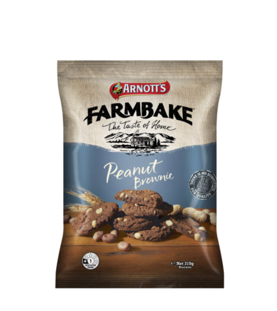 Arnott's Farmbake Peanut Brownie Biscuits 310g