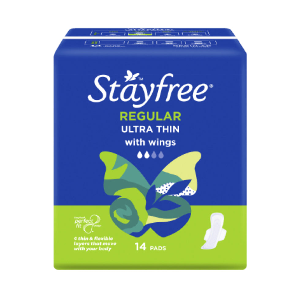 Stayfree Ultra Thin Regular Pads With Wings 14pk