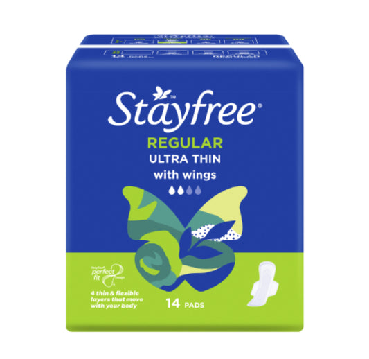 Stayfree Ultra Thin Regular Pads With Wings 14pk