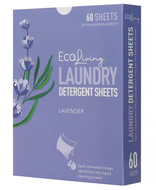Eco Living Laundry Detergent Sheets Lavender 60pk