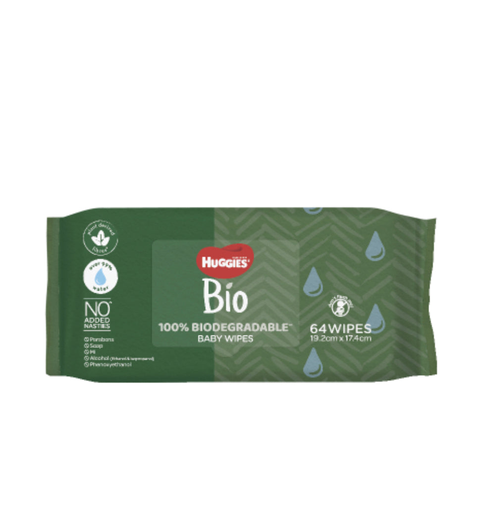 Huggies Bio Baby Wipes 64pk