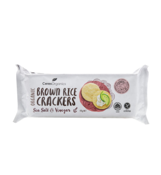 Ceres Organics Sea Salt & Vinegar Organic Brown Rice Crackers 115g