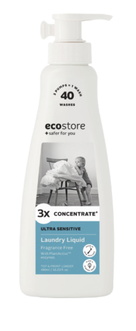 Ecostore Laundry Liquid 3X Concentrate Ultra Power Ultra Sensitve - 480ml