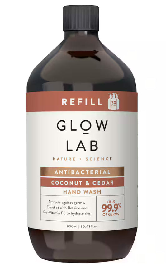 Glow Lab Hand Wash Refill Coconut Cedar 900ml -(B2B)